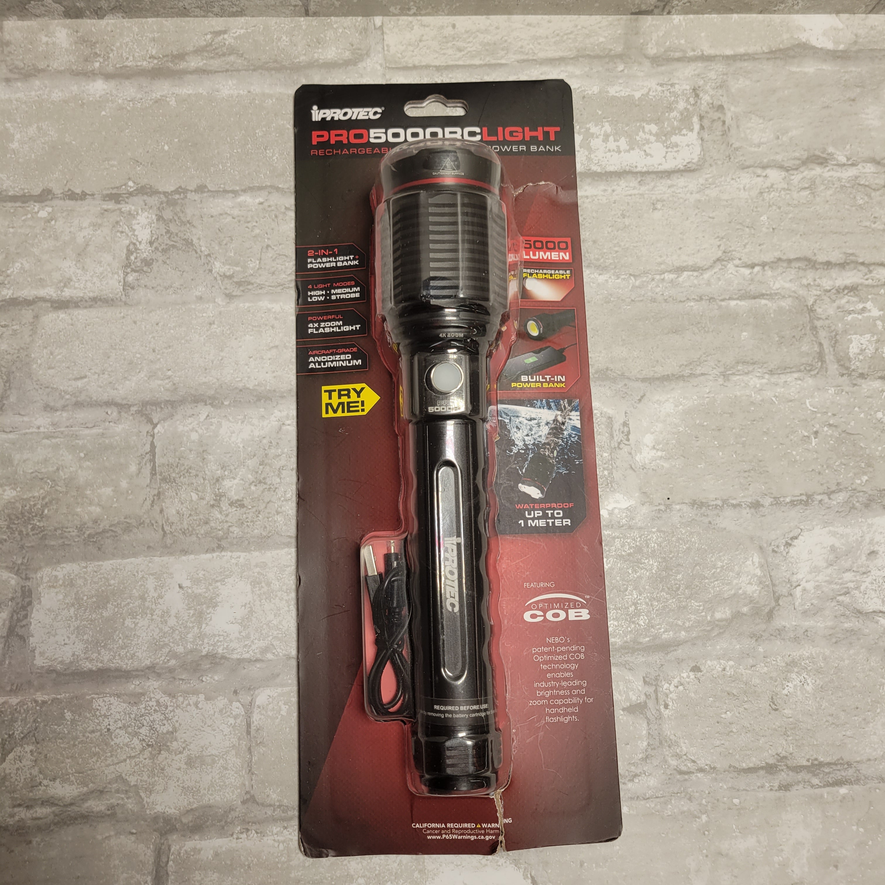 IProtec Pro 5000 RC Light 2-In-1 Rechargeable Flashlight + Power Bank (8002136178926)